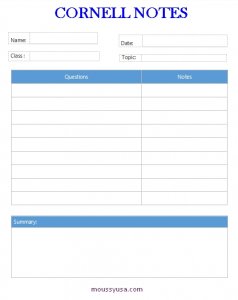 10+ Cornell Notes Template – Mous Syusa