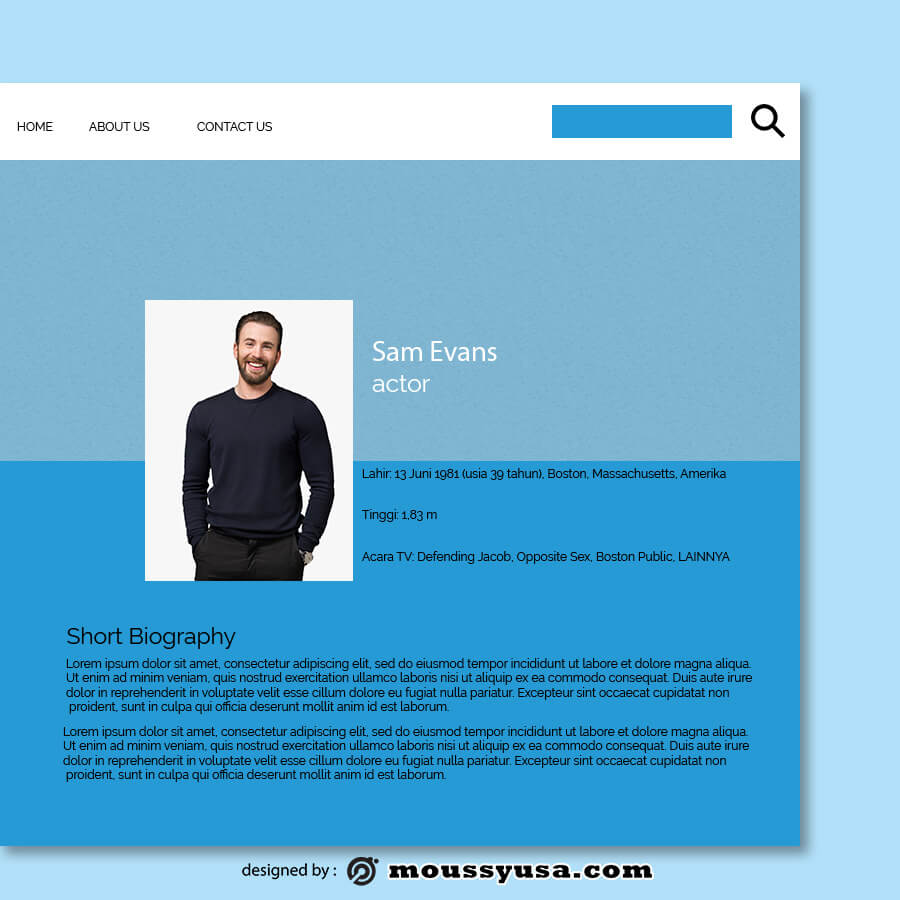 about page psd template free