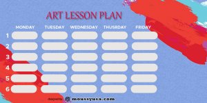 art lesson plan template free psd