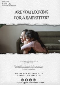 babysitting flyers free psd template