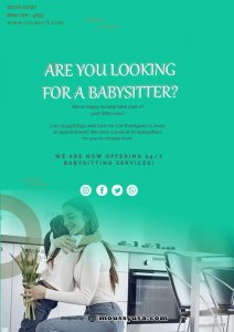 babysitting flyers template free psd