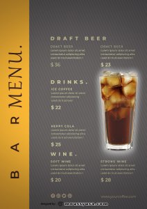 bar menu example psd design