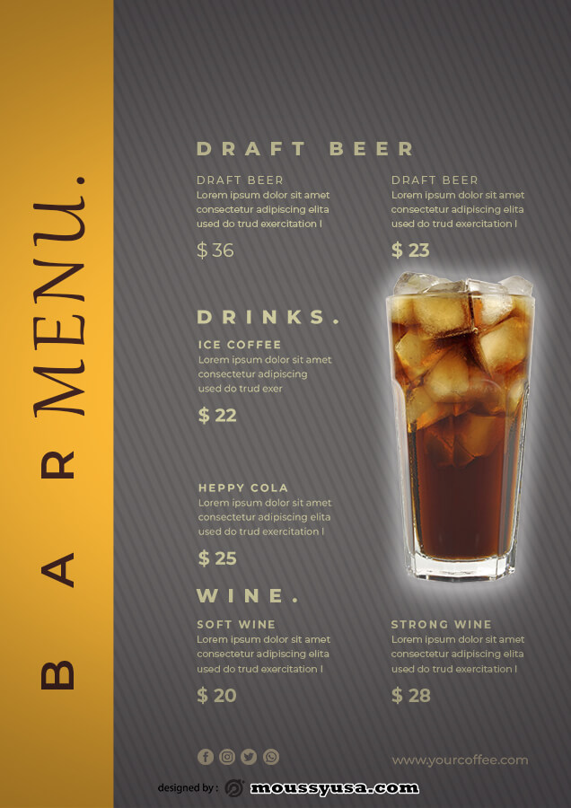 10+ Bar Menu free template in PSD – Mous Syusa