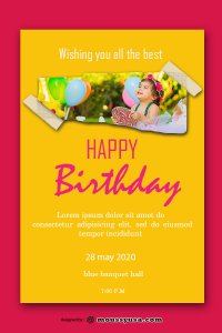 birthday card customizable psd design template