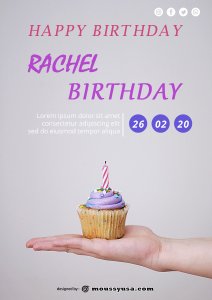 birthday flyer customizable psd design template