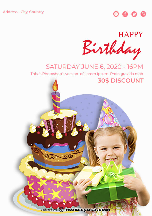 birthday flyer free download psd