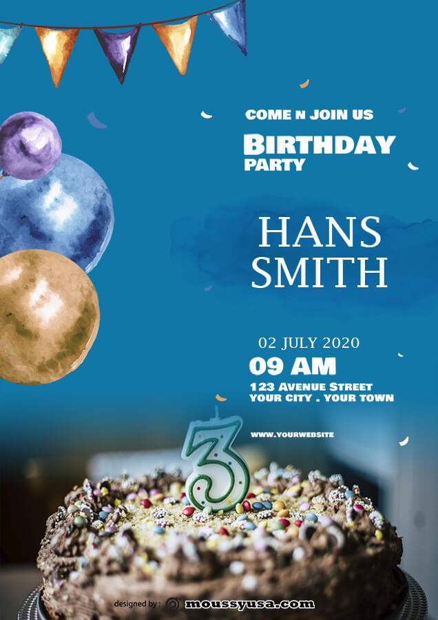 birthday flyer free psd template