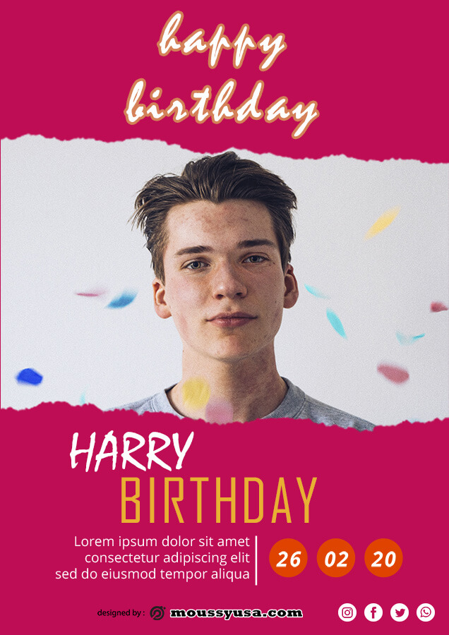 birthday flyer psd template free