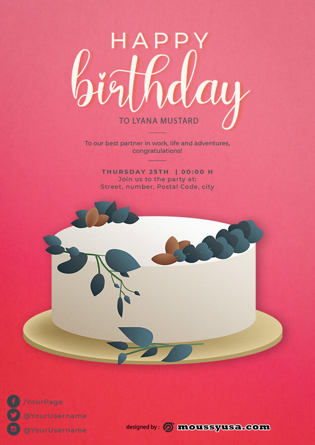 birthday flyer template free psd