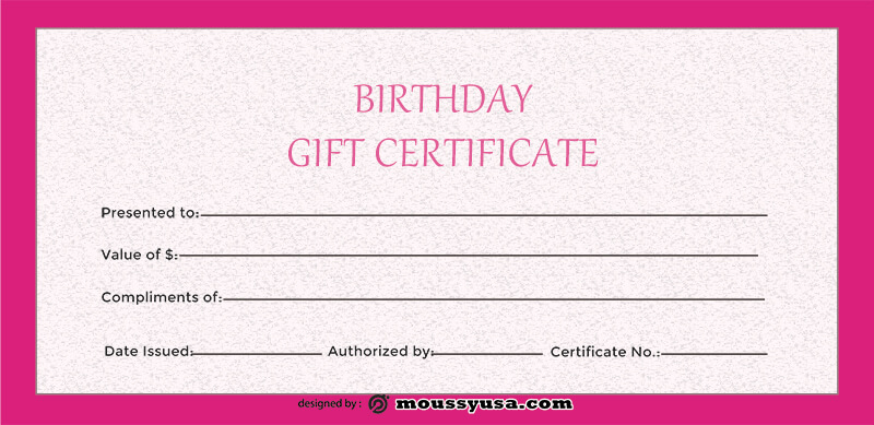 birthday gift certificate free psd template