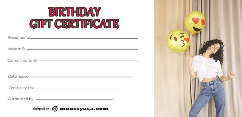 birthday gift certificate in photoshop