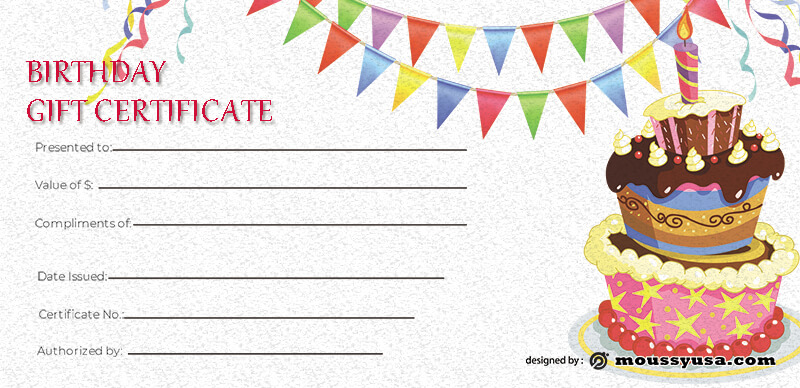 birthday gift certificate template free psd