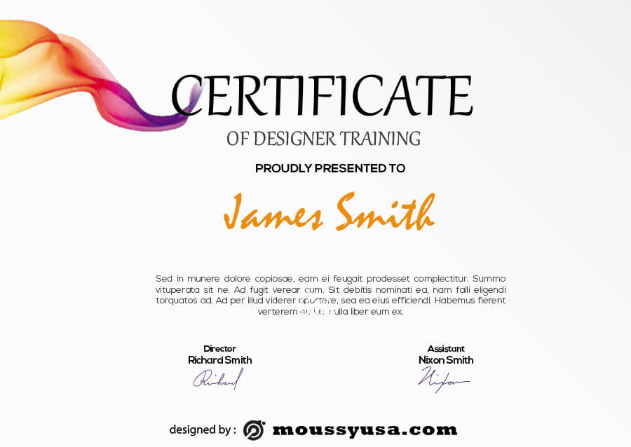 certificate design example psd design