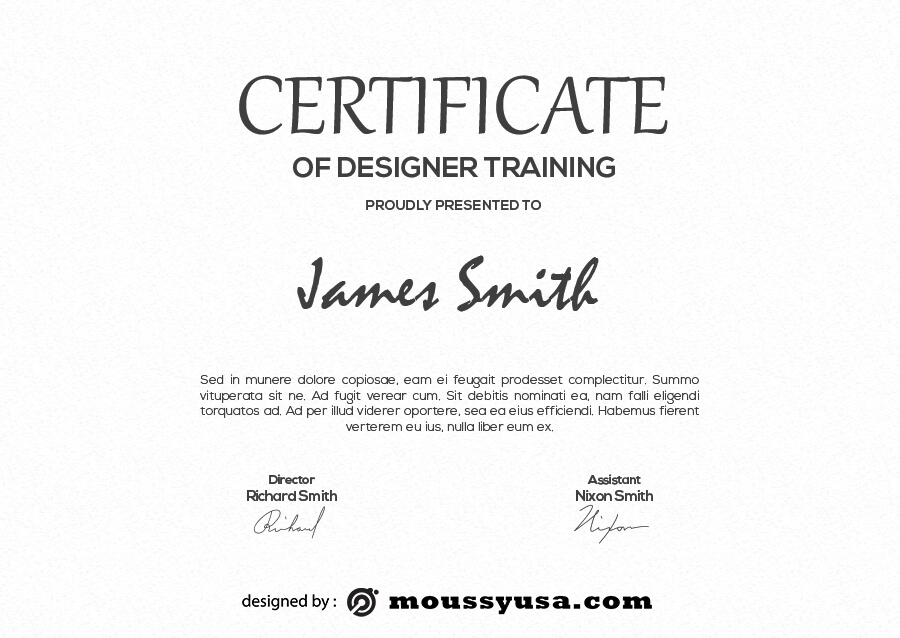 certificate design in psd design