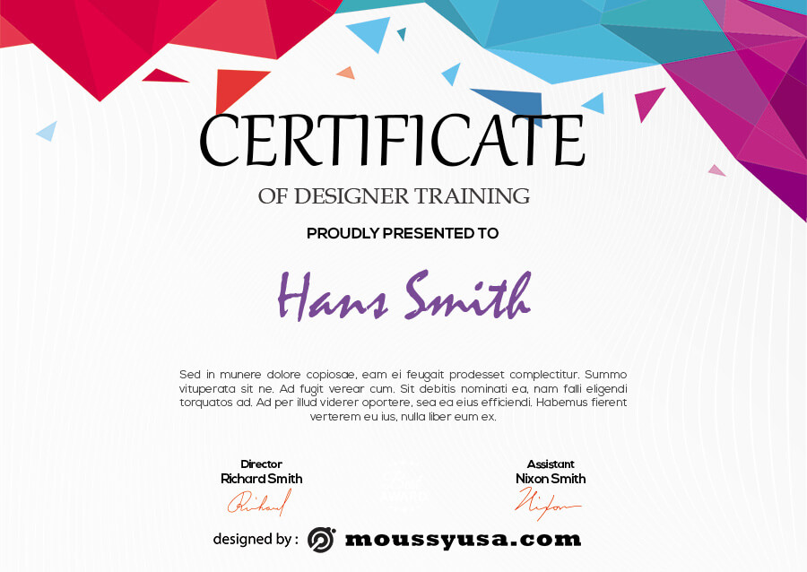 certificate design psd template free