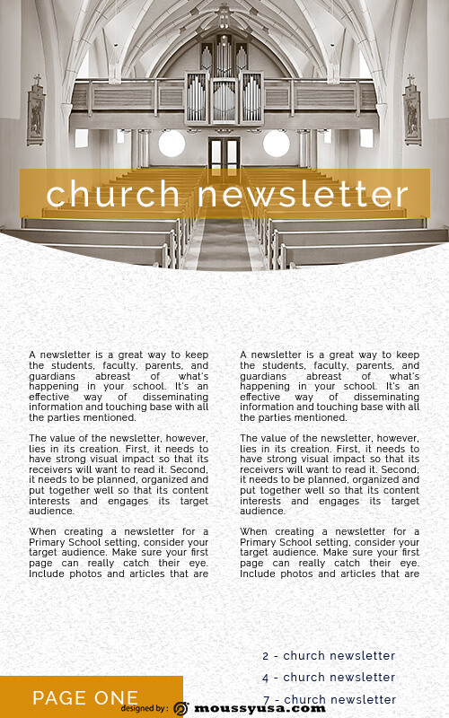 10  Church Newsletter template free Mous Syusa