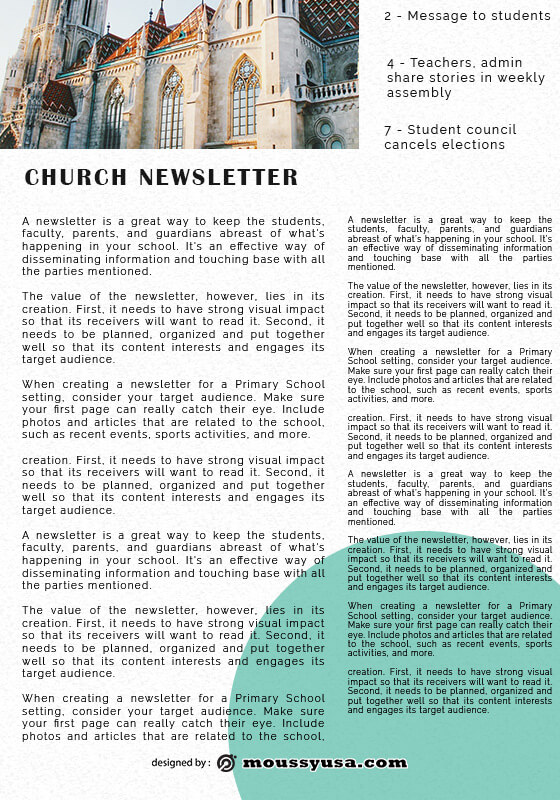 church newsletter in photoshop