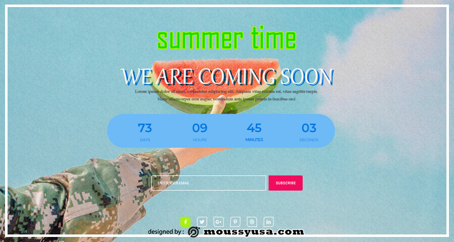 coming soon template free psd template