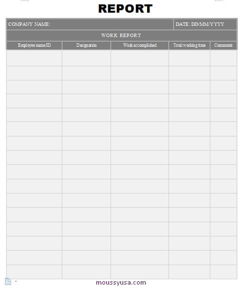 daily report template customizable word design template