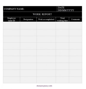 daily report template in word design