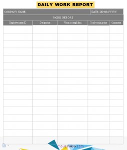 daily report template template free word