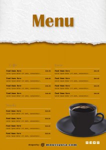 drinks menu example psd design