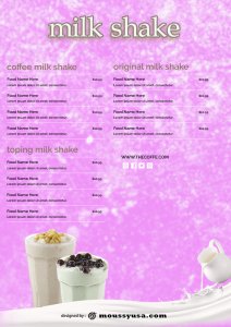 drinks menu in photoshop