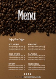 drinks menu in photoshop free download