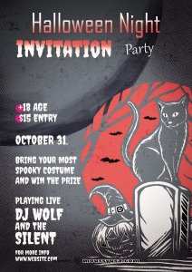 halloween party invitation free psd template