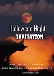 halloween party invitation in psd design