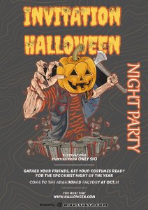 halloween party invitation template for photoshop