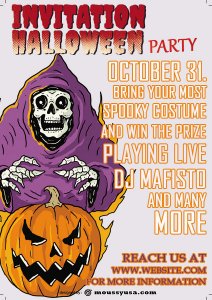 halloween party invitation template free psd
