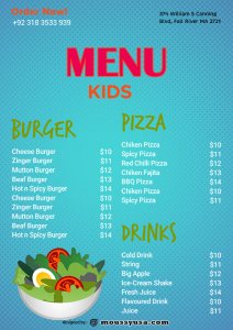kids menu in photoshop