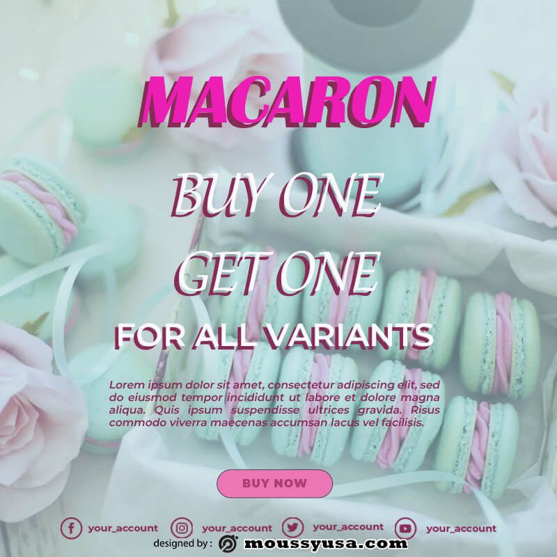 macaron template customizable psd design template