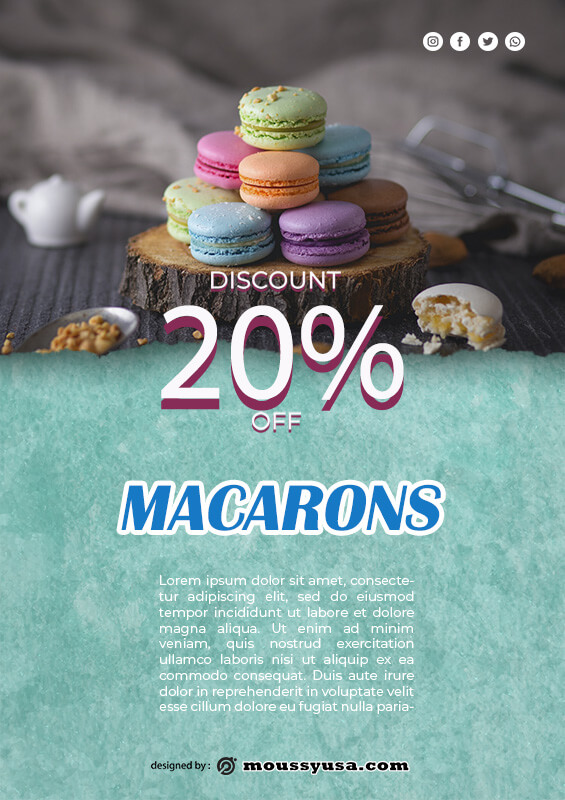 macaron template in psd design