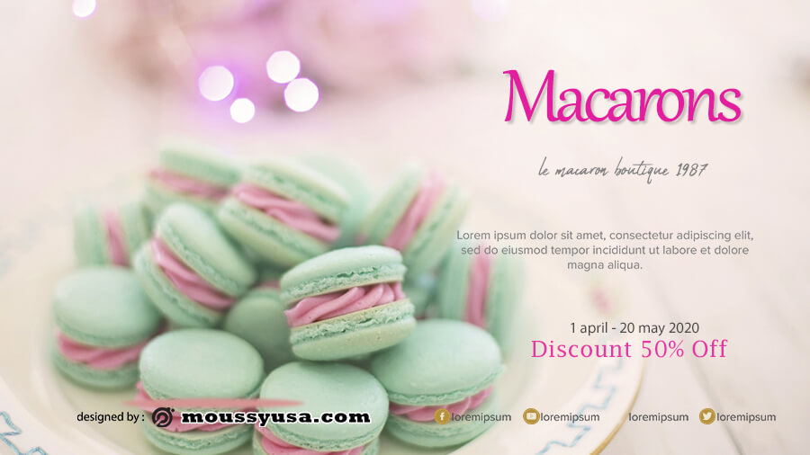 macaron template psd template free