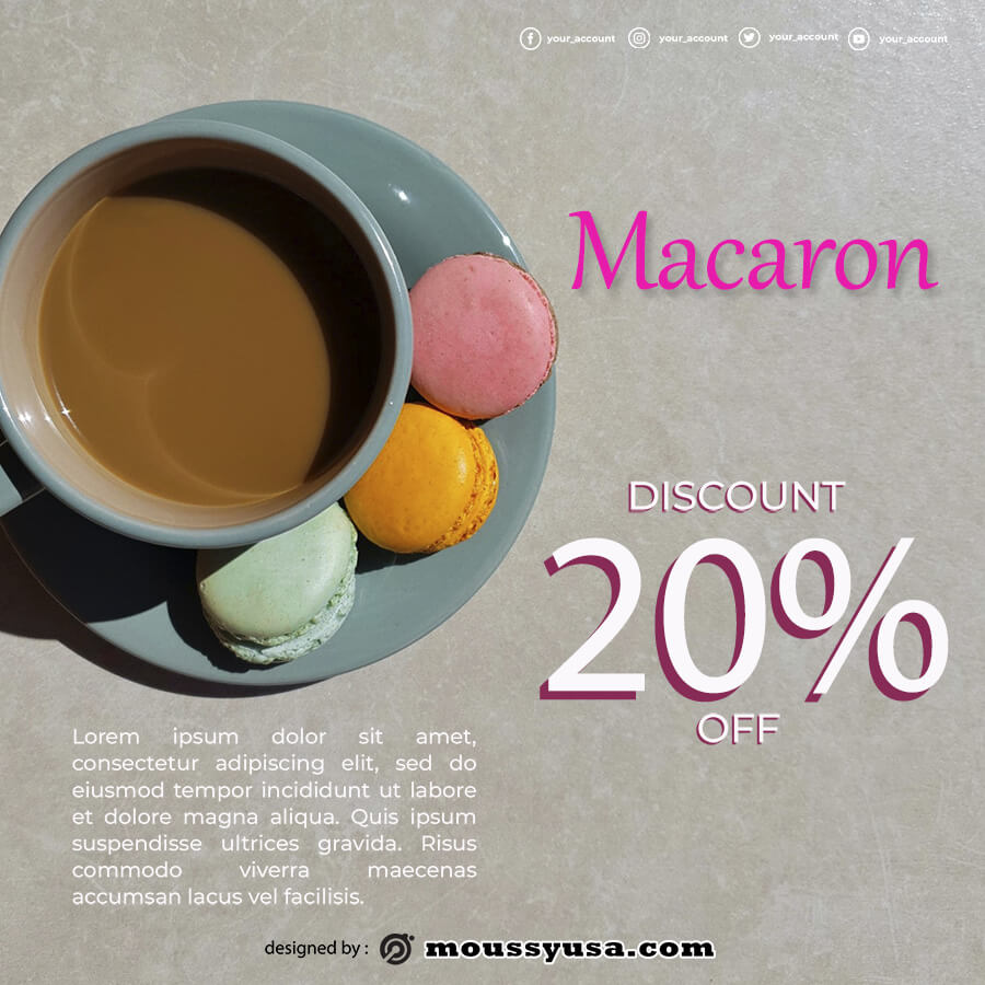 macaron template template free psd