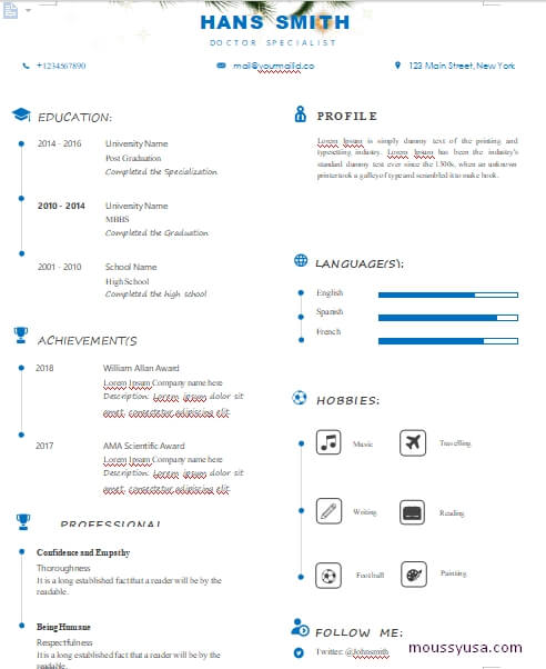 minimalist resum template for word