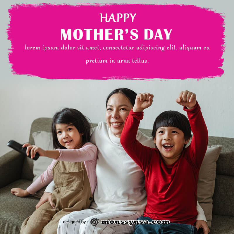 mothers day card in psd design