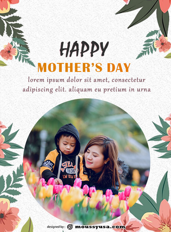 mothers day card template for photoshop