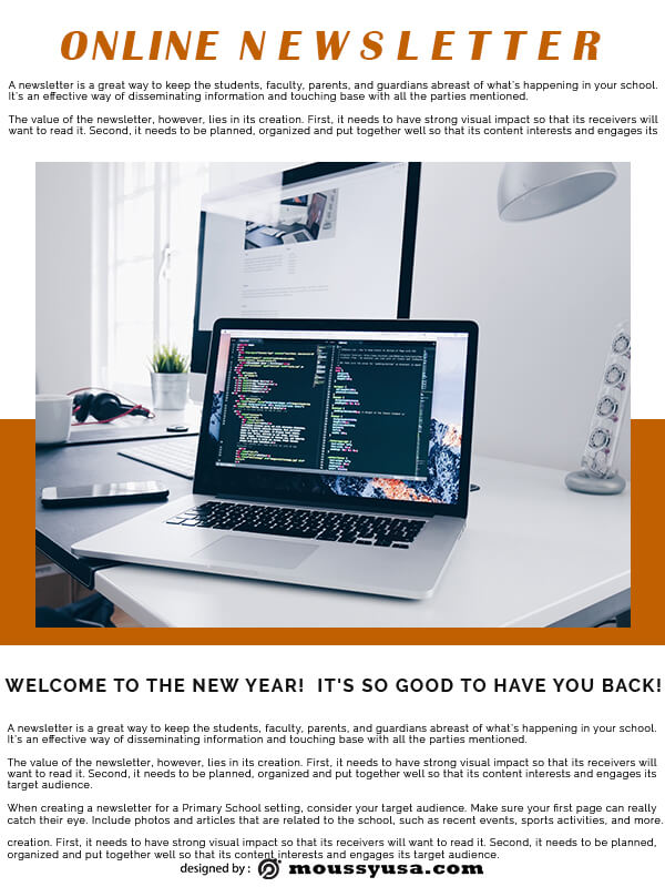 online newsletter customizable psd design template