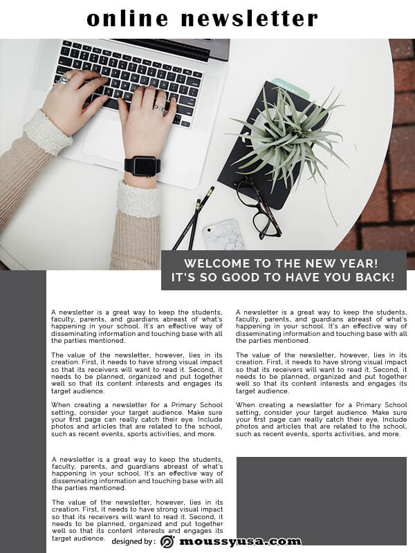 online newsletter example psd design