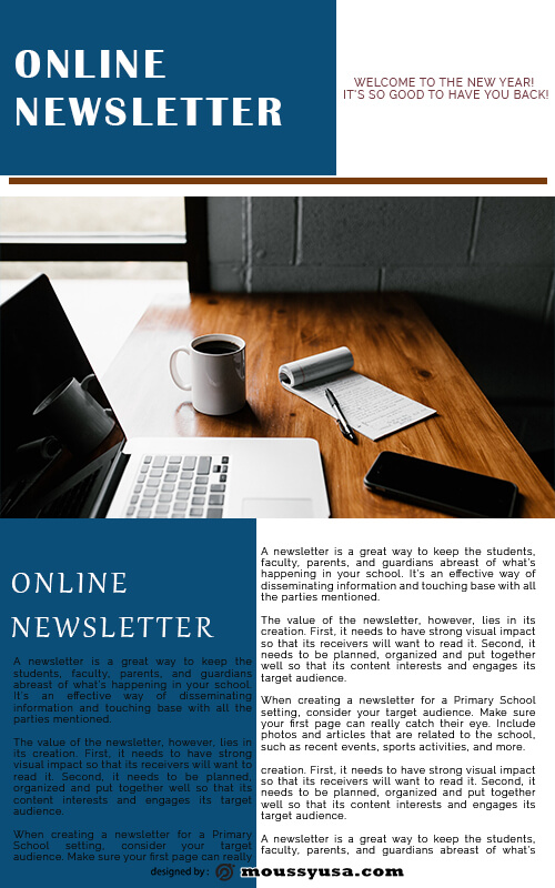 online newsletter psd template free