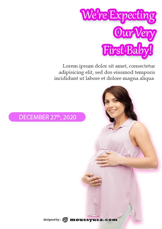 pregnant announcement customizable psd design template
