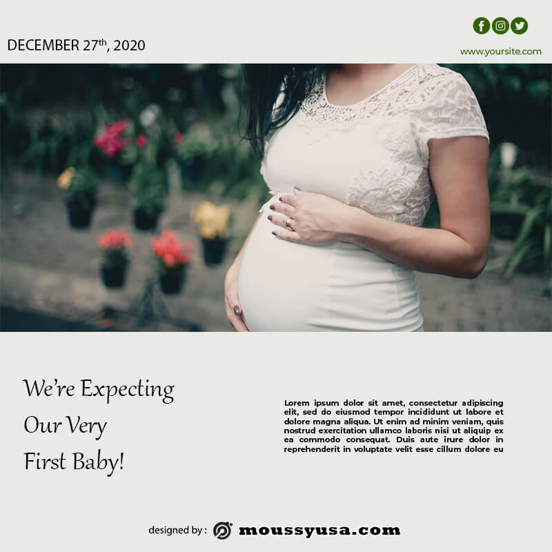 pregnant announcement free download psd