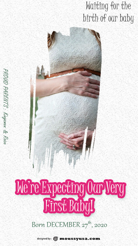 pregnant announcement psd template free