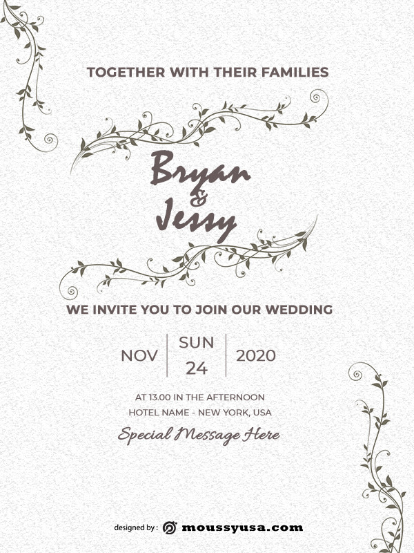 rustic wedding invites free psd template