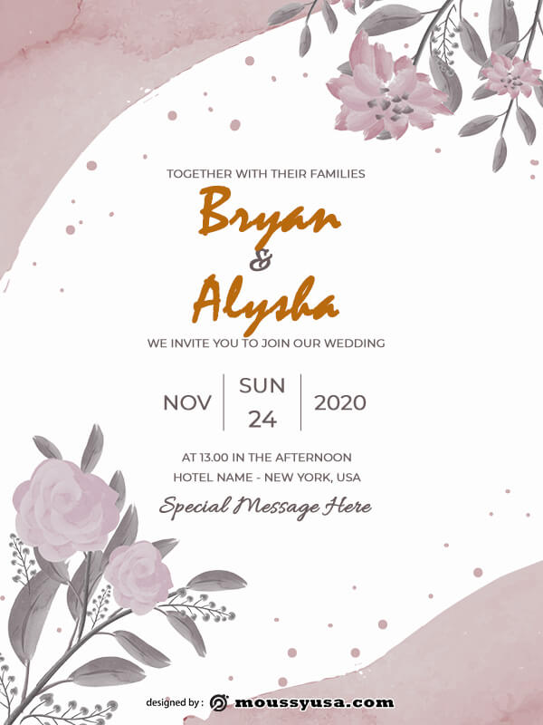 rustic wedding invites psd template free