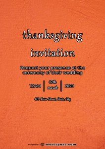 thanksgiving invitation customizable psd design template