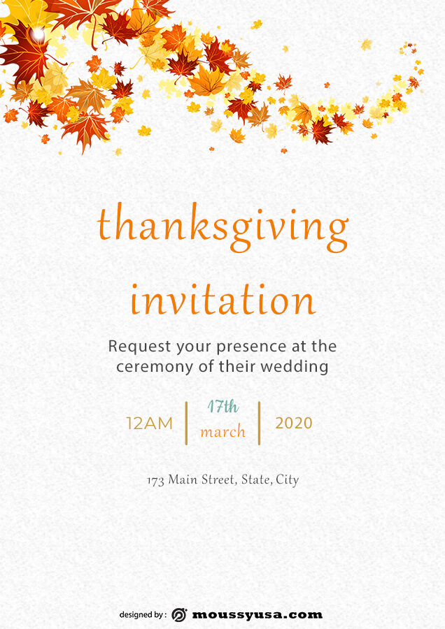 thanksgiving invitation example psd design